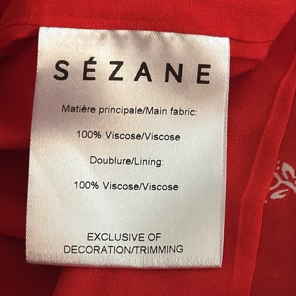 SEZANE Red White Floral Wrap Skirt Mini Size 36 S 4 Concert Party Date Vacation‎ - Picture 6 of 8